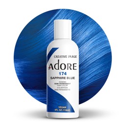 ADORE Semi Permanent Hair Color 4 fl oz 174 SAPPHIRE BLUE