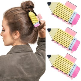 Pencil Hair Clips, 3 Pieces Non-Slip Hair Clips, Pencil Hair Clips, Funny Hair Clips for Teachers, Pencil Hair Accessory, Back to School Pencil Hair Clip Clips