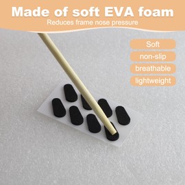 Soft Nose Pads for Eyeglasses, 48 Pairs of Glasses Nose Pad Cushion, and Metal Eye Chains * 6 Pcs, Stable and Non-Slip, Soft and Non-Indenting, Self-Adhesive and Easy to Replace, for Reading Glasses