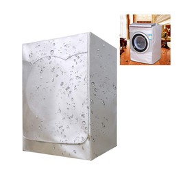 Washing Machine Cover, Front Waterproof, Dustproof, Anti-Aging, Sunscreen and Oily Fume Protection Cover for Most Front Loading Washers and Dryers, 85 * 60 * 55 (Silver)