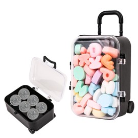Travel Gift Mini Suitcase with Letter Decoration, Money Gift Travel Holiday Fund Small Suitcase Money Case Macaron Style as Money Gift Money Box Travel Suitcase for Holiday, Travel Fund to Give as a