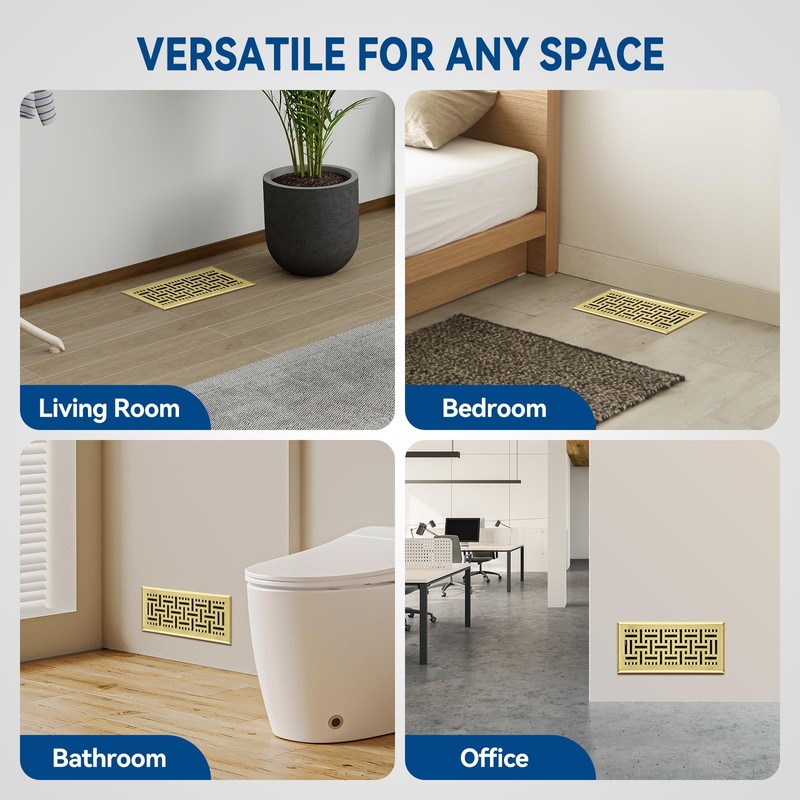 Ventyun Electroplated Floor Register,4" x 10" 2 Pack,Walkable Metal Vent
