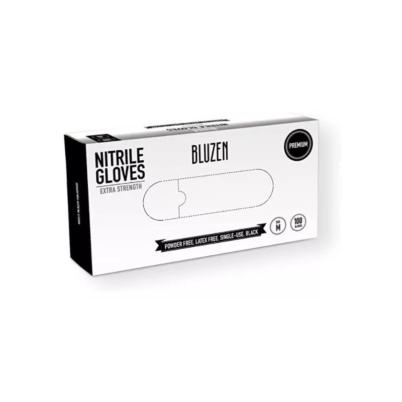 Bluzen Guantes De Nitrilo Negro