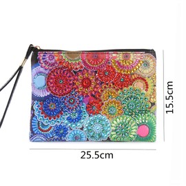 QIDS 5D DIY Diamond Painting Purses and Wallets Handbags Diaomnd Art Kits for Adults PU Leather Craft Handmade Painting Rhinestone Set Small, O-Flower, (Q0022)
