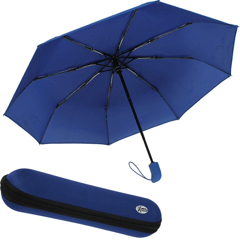 iX-brella First Class Umbrella with Case - Sturdy Large Stormproof,