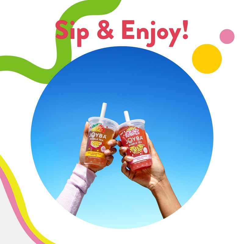 JOYBA Botanicals Sweet Peach Honeysuckle Bubble Tea, 4 Pack, 12