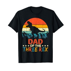 Dad Of The Three Rex T-rex Dinosaur 3rd Birthday Boy T-Shirt