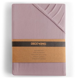 DecoKing Fitted Sheet Single 100% Combed Cotton Soft Jersey Bed Sheet 80x200-90x200 cm Heather Amber