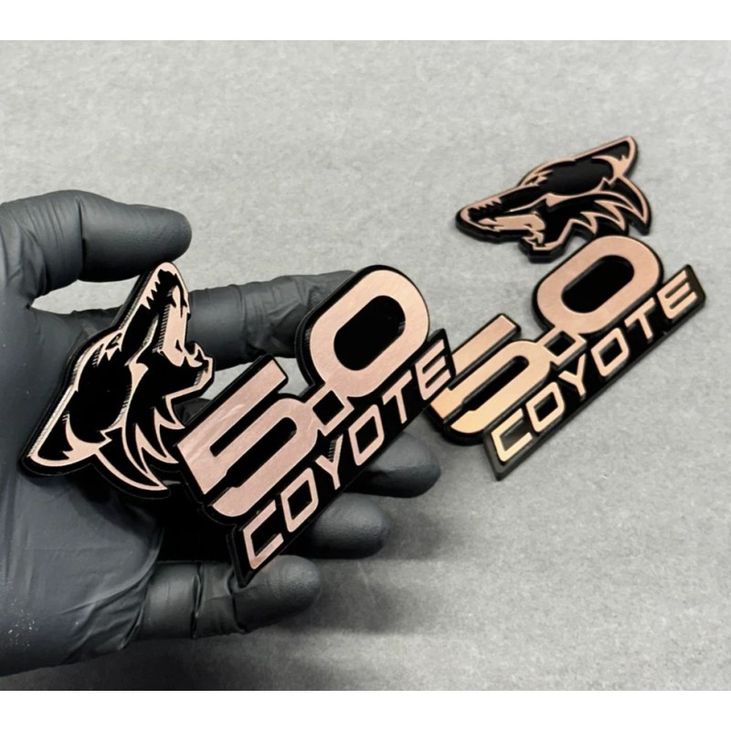 usa Standard COYOTE 5.0 Emblem Badges Bronze On BLACK EDITION