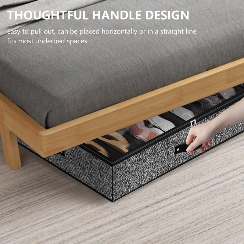 homyfort 32 Pairs Shoe Organizer Under Bed, Underbed Shoe Storage