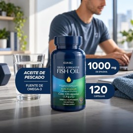 GNC Suplemento de omega 3 y EPA, Envase con 120 Cápsulas para Uso Diario