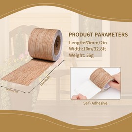 Audvln Wood Grain Repair Tape, 2 inches x 32 feet Wood Grain Tape, Self-Adhesive Wood Tape for Furniture, Flooring, Cabinets, Doors, Windows, Handmade DIY (Brown Oak)