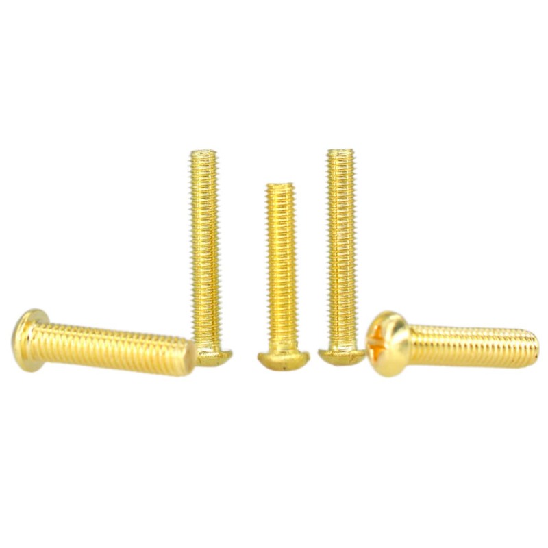 MACHSWON 10PCS M5 Brass Cross Round Head Machine Screw m5*12mm