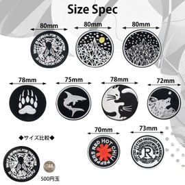 Atmu Patch Iron, Round Patch, Stylish, Adult, Hiragana Patch, Applique Patch, Boys Number, Embroidery Sheet, Iron On (Cat)