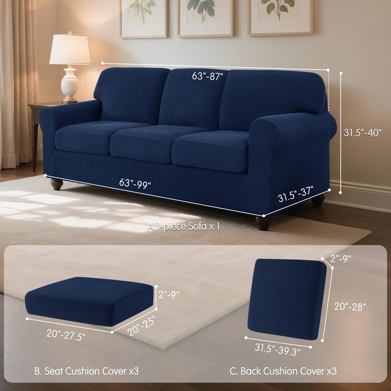 SUBRTEX 7 Pieces Stretch Sofa Slipcover Sets Couch Cover Sets