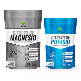 Natsa 500g Citrato De Magnesio + 500g Citrato De Potasio Sfn