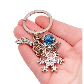 Figure Skating Keychain, Snowflake Charm, Miss Fit Boutique