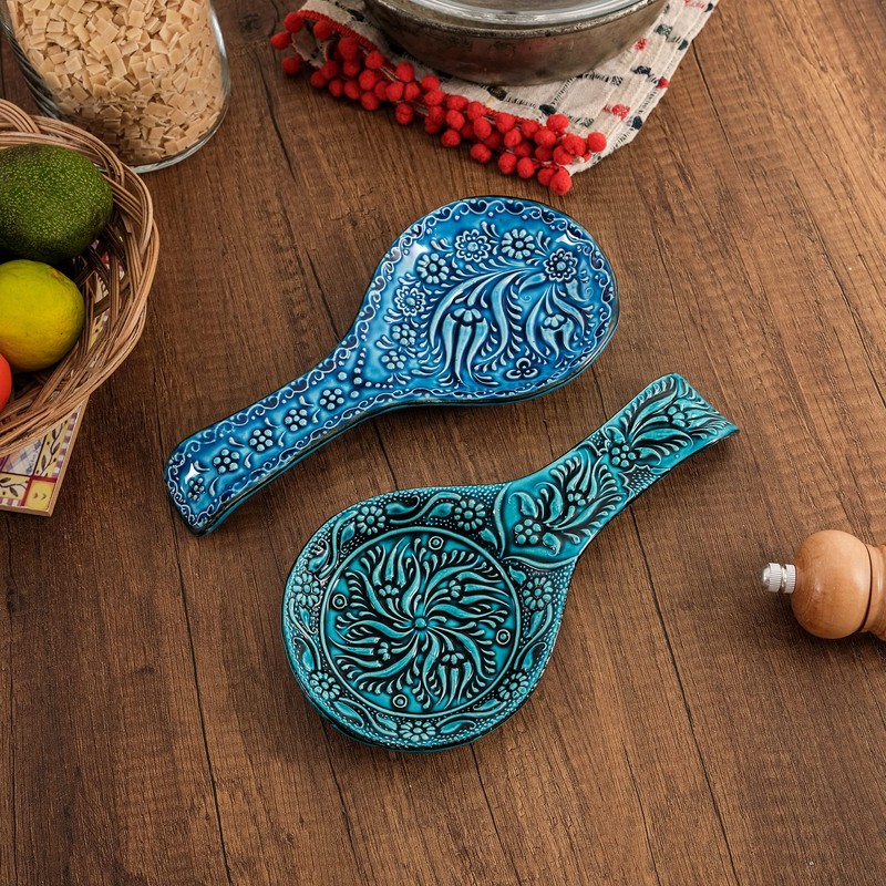 BCS Spoon Rest Set of 2 - Ceramic Spoon Holder