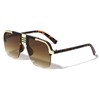 Dweebzilla Oversized Semi Rimless Square Retro Sport Luxury Pilot Aviator