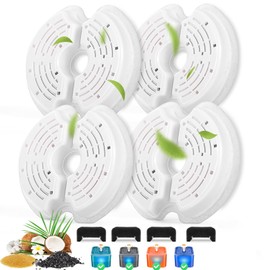 Cat Water Fountain Filters for 84oz/2.5L Stainless Steel Pet Fountain and 67oz/2.0L Plastic Cat Drinking Fountain, 4 Pack Pet Replacement Filters with 4 Pre-Filter Sponges