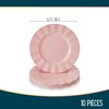 Silver Spoons Elegant Round Blush Wavy Rim Plastic Salad Plates