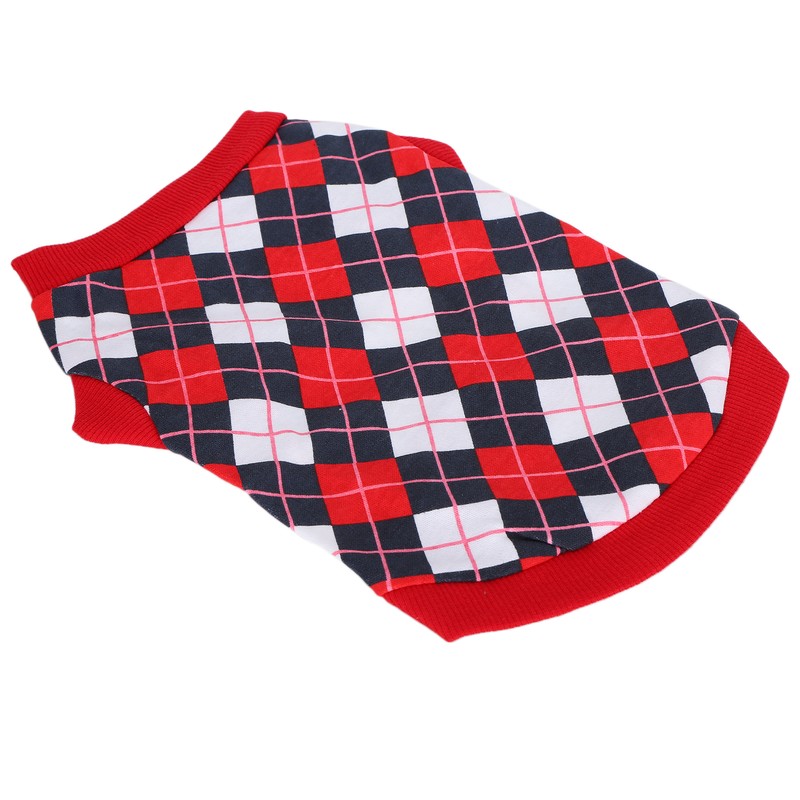Pet Pig Spring Summer Sleeveless TShirt Pet Vest Sweatshirt Rhombus