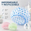 Janety Set 6 Gorros de Baño Impermeables para Mujer Protege