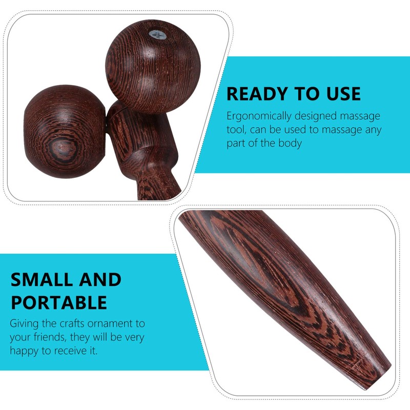 Wooden Massage Roller with Handle Body Muscle Relaxing Face Massager