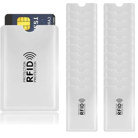 MMSZHL Funda Protectora RFID para Tarjetas de Crédito, 40 Pcs Bloqueo RFID, Anti Fraude Protección, Fundas de Bloqueo RFID, para Tarjeta de Crédito, Pasaporte, Tarjeta de Débito e Identificación