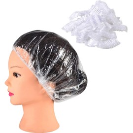 50Pcs Disposable Shower Caps, 50cm Larger Thicker Waterproof Plastic Bath Caps for Women Kids Girls Men Home Use, Hotel Spa, Hair Salon