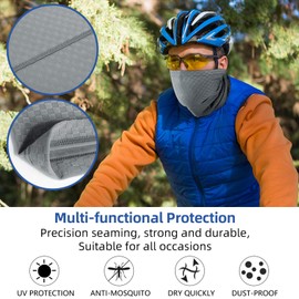 CXG Tube Scarf Men Women Bandana [UV-Resistant/Breathable/Ultra Thin] Loop Scarf Tube Scarf Neck Warmer Motorcycle Scarf Versatile Elastic for Running Cycling Climbing Motorcycling (Grey)