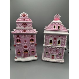 Hobby Lobby Valentines Day Pink Resin Gingerbread House Light Up Set 2025 NEW