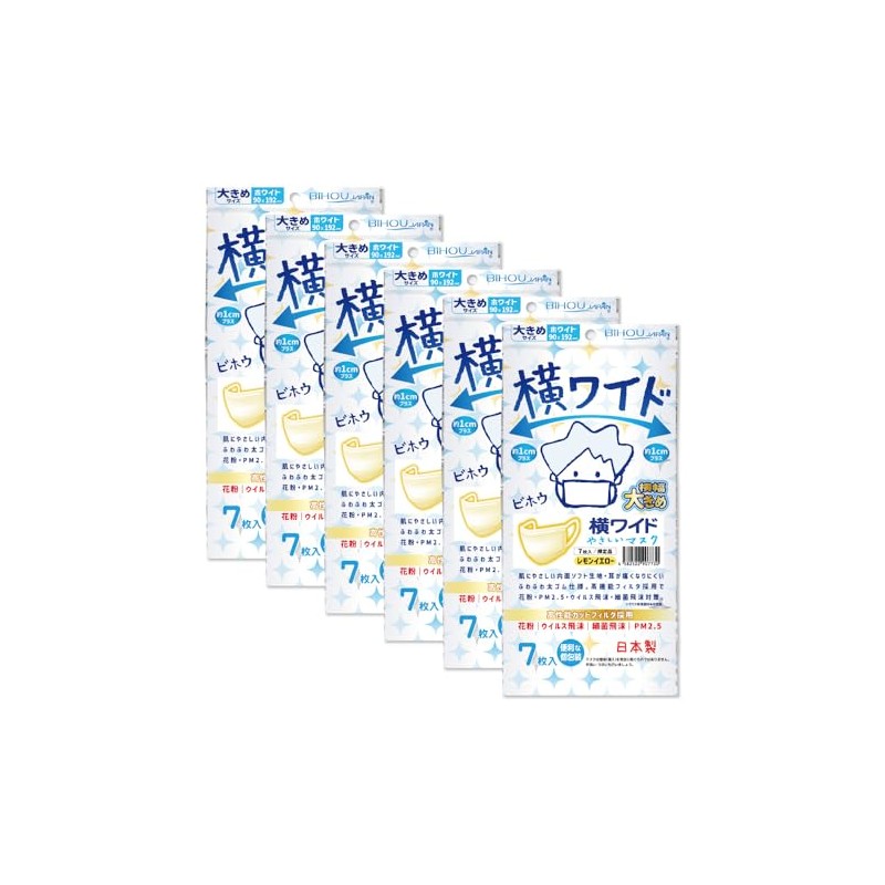 Biho Mask, Made in Japan, Disposable Non-woven Mask, Loose Size,