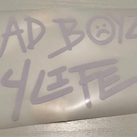 Junior H sad boyz 4 life sticker - Color: White, size: 5 inches wide