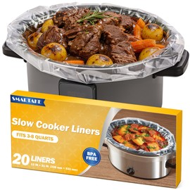 SMARTAKE Slow Cooker Liners 20PCS 13"x 21" Large Disposable Cooking Bags