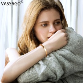 VASSAGO Islamic Gifts Ayatul Kursi Bracelet for Women Men Muslim Quran Allah Openable Bangles Ayatul Kursi Arabic Calligraphy Cuff Bracelet Islam Islamic Jewelry Eid Gifts, width: 0.27 inch, no