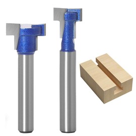 Eyech 2pcs 1/4-Inch Shank T-Slot Router Bit Keyhole Router Bit Slotting Milling Cutter 1/4" & 3/8" Hex Bolts