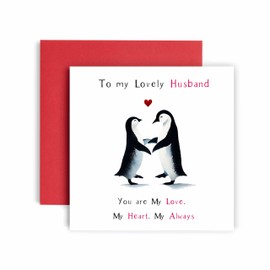 Huxters Penguin Anniversary Valentine's Day Card for Husband - You are My Penguin - Lovely Husband Wedding Anniversary Card - 14.8cm
