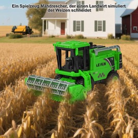 Lixstyea Harvester Model Toy - Friction Powered Car Toy Children, Combine Harvester Toy, Suitable as a Birthday, Holiday and Party Gift for Children (Green)