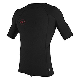 O'Neill Oneill Men's Hybrid Short Sleeve Rash Guard - Black - Black Premium, XX-Large