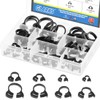 Glarks 48Pcs 8 Size Heavy Duty Black Double Gripping Nylon