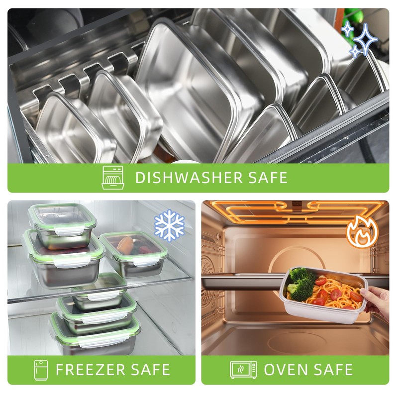 UPTRUST Stainless Steel Food Storage Containers | Leak Proof &