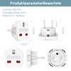VIEVRE Pack of 2 socket adapters England, adapter UK to