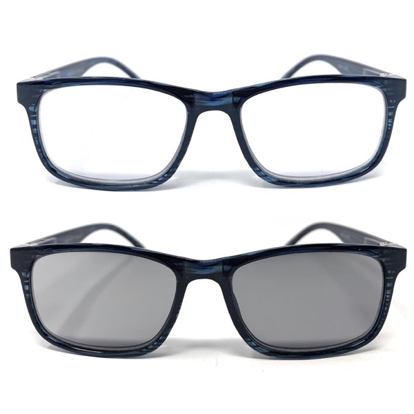 The Transformer Photochromic Reading Glasses + 1.50 Blue with Smoke