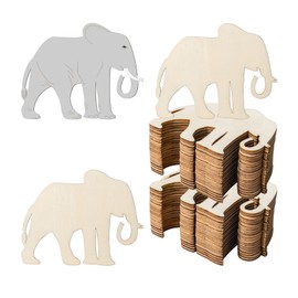 Elephant Wood Craft Animal Unfinished Wood DIY Craft Ornament for Wedding Birthday Thanksgiving Party Animal Theme Party Decoration 20Pack