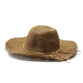 Women Fashion Summer Straw hat Sun hat Folding Travel Beach Cap (1201# Light Coffee)