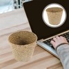 Ciieeo Mini Woven Trash Can Natural Straw Basket for Home
