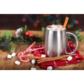 CHILLOUT LIFE Stainless Steel Insulated Coffee Mugs Set of 2 (14oz) – Double Wall Coffee Cups with Spill Resistant Lid & Strong Handle, Shatterproof Cups for Cold Drinks and Hot Beverages