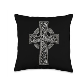 christian culture and irish cross designs Celtic Cross Irish Viking Christian Faith Throw Pillow, 16x16, Multicolor