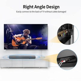 CableCreation 3.5mm to RCA Cable, Angle 3.5mm Male to 2RCA Male Auxiliary Stereo Audio Y Splitter Gold-Plated for Smartphones, MP3, Tablets, Speakers,Home Theater,HDTV,3FT/1M